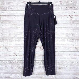 Bally Womens Workout Leggings L Leopard Mash Plum Perfect 227